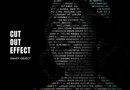 Cut Out Text Overlay Photo Effect PSD