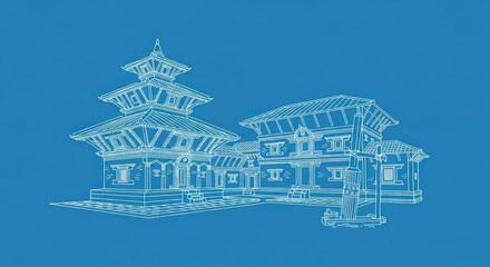 Nepal-Themed Minimalist Background &ndash; Subtle Beauty of the Himalayas and Heritage