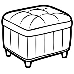 Minimal Ottoman Stool Outline Design