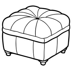 Minimal Ottoman Stool Outline Design
