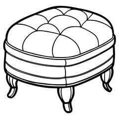 Minimal Ottoman Stool Outline Design
