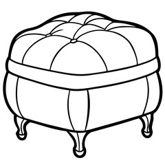 Minimal Ottoman Stool Outline Design