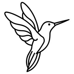 Hummingbird Silhouette Vector Outline