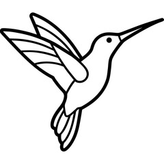 Hummingbird Silhouette Vector Outline