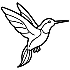 Hummingbird Silhouette Vector Outline