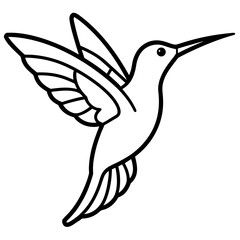 Hummingbird Silhouette Vector Outline