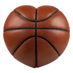 Heart shaped basketball isolated on white background