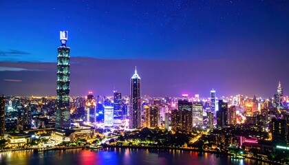 Obraz premium City skyline at night (1)