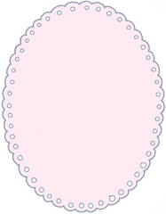 핑크 레이스 타원 프레임 손그림