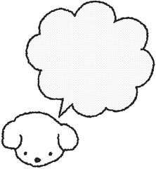 강아지 말풍선 손그림 스티커