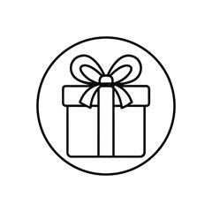 GIft box line art, gift box line drawing, Birthday gift box