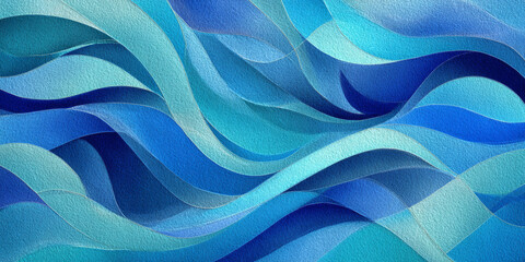 Obraz premium Flowing blue waves abstract water ocean