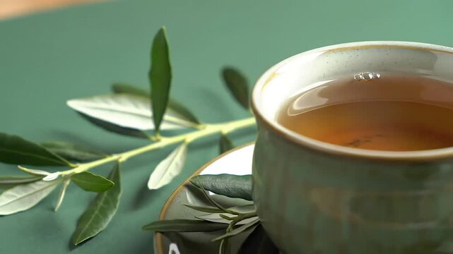 Relaxing Herbal Tea A Moment of Serenity with Olive Leaf