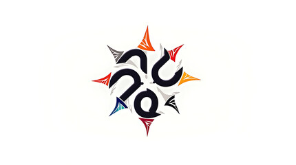 Modern Abstract Circular Curve Shape Icon Decorative and Colorful Element