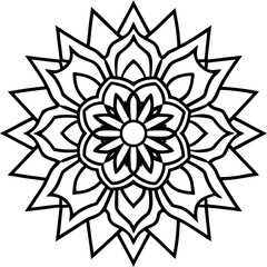 Intricate Mandala Outline Decorative Design