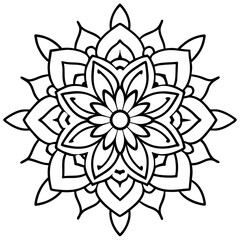 Intricate Mandala Outline Decorative Design