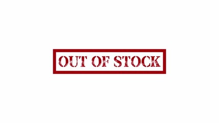 red out of stock stamp animation on white background
for online store listings, product availability banners, and eCommerce notifications