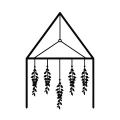 bohemian home decor hanging greenery on white background 