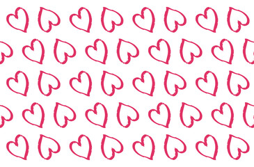 heart background pattern seamless pink icon line art transparent background