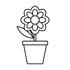 flower in pot icon on white background