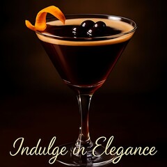 Espresso Martini Glass Filled With Coffee Cocktail Features