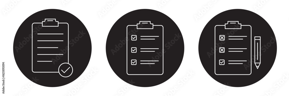 Poster checklist icon vector. task management symbol design . survey icon vector solid logo illustration. l