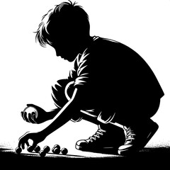 Boy Playing Marbles