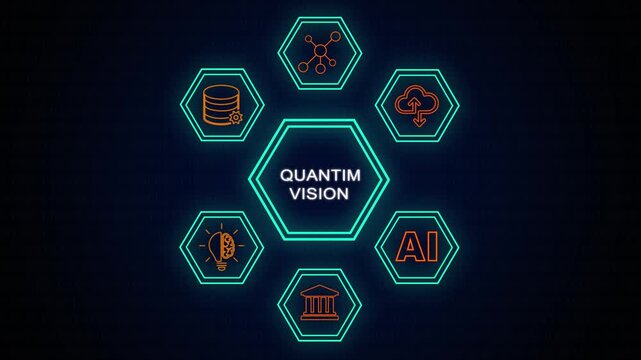 Quantum vision ,Business, modern technology, internet,  networking and money concept. The future of technology ,Future Agentic AI Technology and Artificial Intelligence Prompt Engineering.
