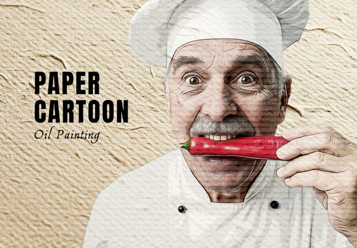 Textured Paper Cartoon Oil Painting Effect