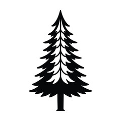 Obraz premium pine forest tree vector on white background