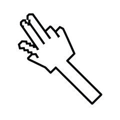 pixelated hand cursor pointing vector illustration