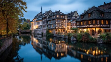 Canal scene with historic buildings