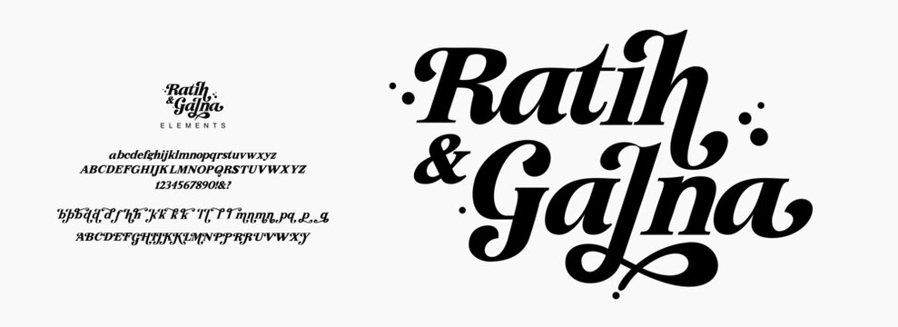 Elegant Font Uppercase Lowercase and Number. Classic Lettering Minimal Fashion Designs. Typography modern serif fonts regular decorative vintage concept. vector illustration
