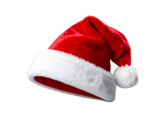 Santa Hat Twisted Like a Candy Cane Curl, Decorative Style Illustration, Isolated on White