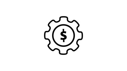Professional money management icons featuring dollar symbol inside gear mechanism for financial automation .Dollar sign coin and gear icon representing financial management , 4k animation . - Powered by Adobe