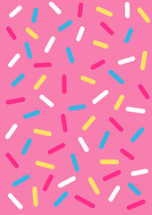 pink strawberry colorful sprinkle background illustration vector