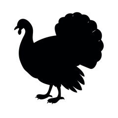 turkey silhouette icon vector on white back round