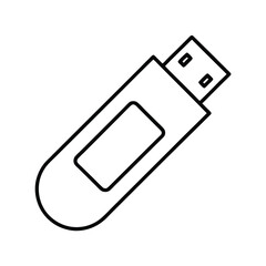 usb flash drive line art icon