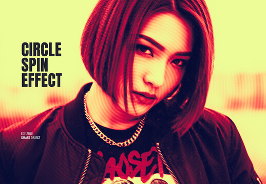 Circle Spin Photo Effect Photoshop Template