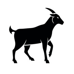  goat icon vector silhouette on white back round