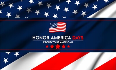  Honor America Days wit US flag , vektor background banner 