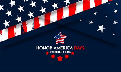  Honor America Days wit US flag , vektor background banner 