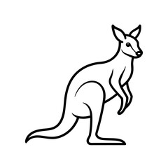 black and white line art vector of a kangaroo