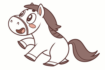 Fototapeta premium Cute cartoon tikbalang, Philippine folklore creature, vector style, horse-like with humanoid features, simplified
