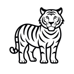 Stylized black and white tiger illustration