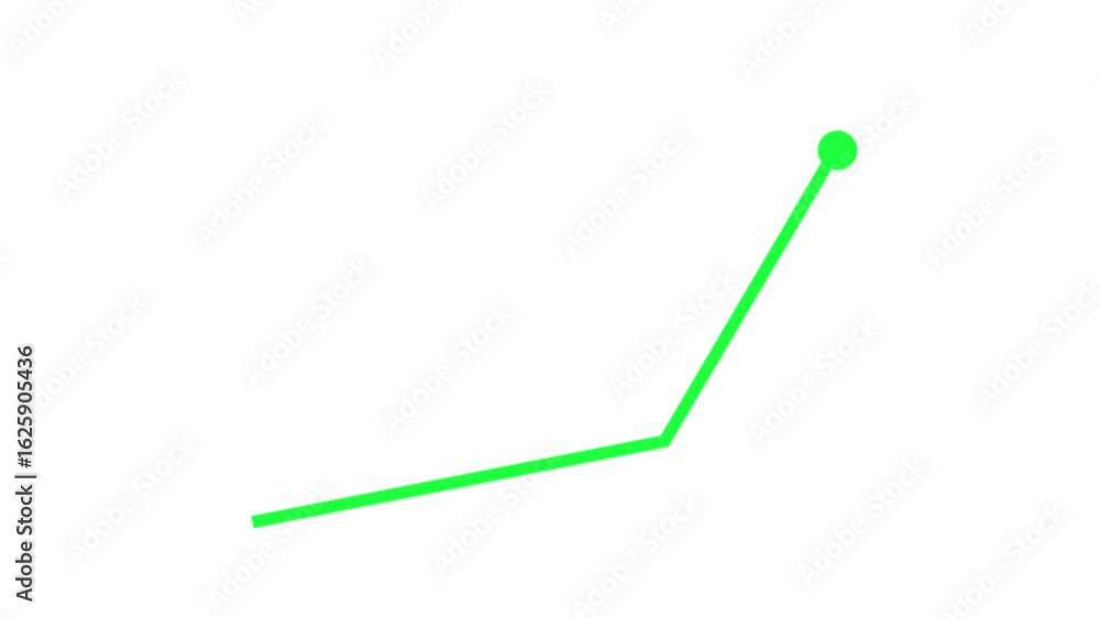 Poster marketing and business presentation with green line graph progress. financial success animation with