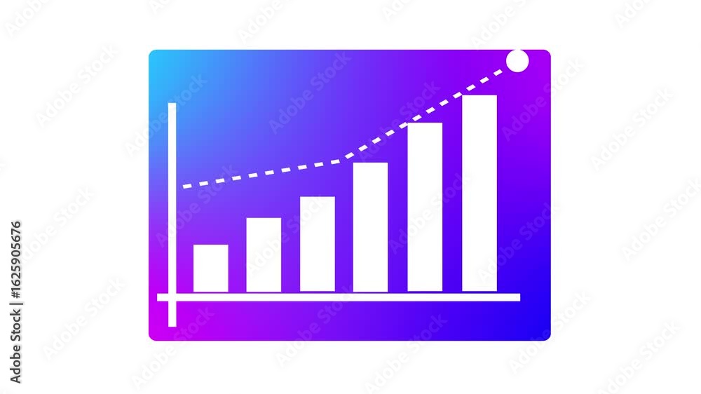 Poster abstract gradient background animation featuring business data and financial increase visuals. moder