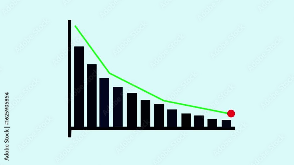 Poster smooth motion graphics of economic loss and decrease for data visualization and business use. animat