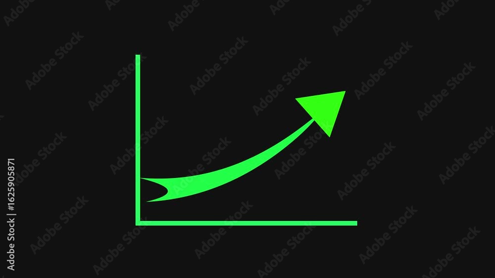 Poster data visualization animation featuring business growth and technology innovation upward trend. smoot