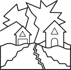 Earthquake outline vector illustration